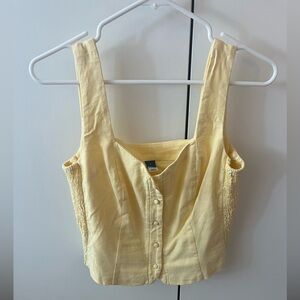 NWT Old Navy Yellow Fitted Crop Tank Top